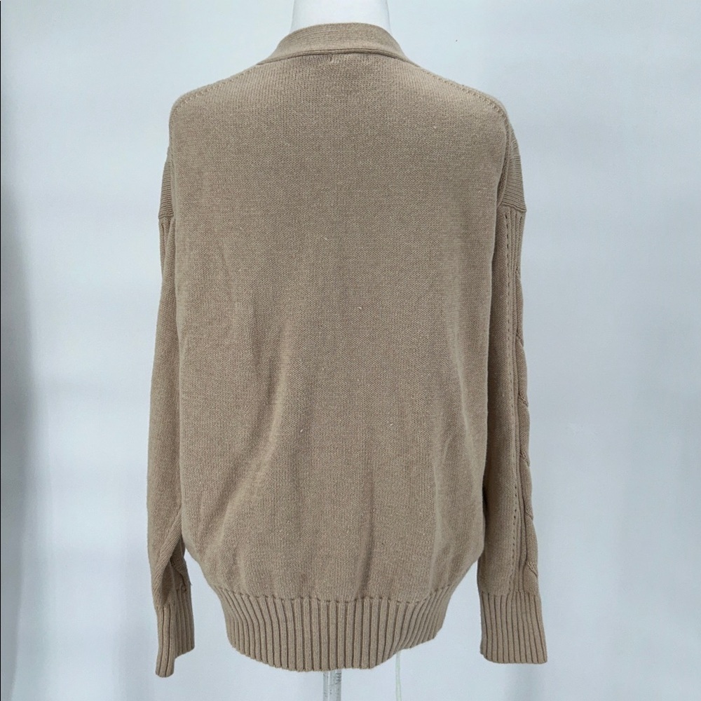 MINNIE ROSE COTTON CASHMERE OVERSIZED CARDIGAN BROWN SUGAR SIZE O/S - Picture 5 of 11